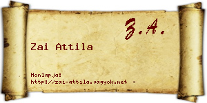 Zai Attila névjegykártya